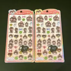 正規品　モンチッチ　うるちゅるポップシール　赤　2枚セット