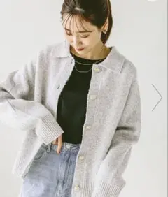 グローバルワーク ポロ衿ニットカーディガンプルオーバー