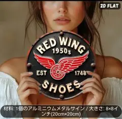 RED WING 1950年代風アルミサイン 20cm