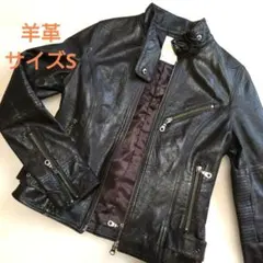 Lamiela 濃茶 レザージャケット シングルライダース ダブルジップ　羊革
