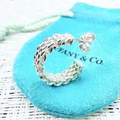 ティファニー　サマセット　ピアス　片耳　研磨洗浄済み　925 メッシュ　フープ