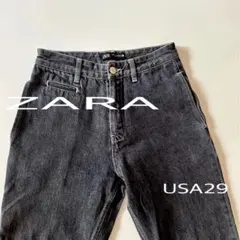 ZARA ダークグレー デニムジーンズ USA 29 S～M バレル