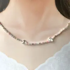 ビーズネックレスy2k　カラフル　蝶　［Ａ５]