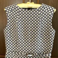 49AV JUNKO SHIMADA ワンピースM 38 ふくれ織　ノースリーブのサムネイル