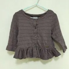 プティマイン 女の子 ベビー 80 チャコールグレー カーディガン 薄手