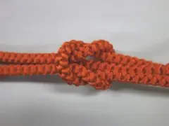 K中古美品 帯締め 手組 丸組 オレンジ■N80121-50