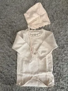 【お値下げ中】アイボリー ロンパース・カバーオール サイズ90 帽子付き