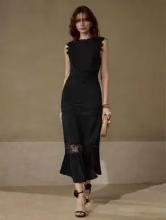 【新品未使用】MOTF PREMIUM レース装飾 ブラック タイトドレス