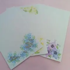 ハンドメイド ポストカード 3枚セット 花柄