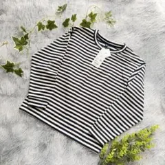 新品⭐️130 ユニクロ クルーネック Tシャツ ネイビー ストライプ キッズ