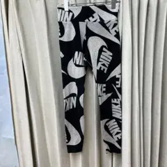 NIKE ナイキ レギンス 総柄 ロゴ チャコール ホワイト