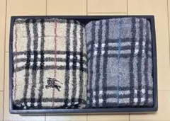 少々難あり　バーバリー　フェイスタオルセット チェック柄 2枚組