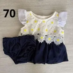 【美品】ベビー ワンピース ブルマ付き トップス 70 女の子 ロンパース