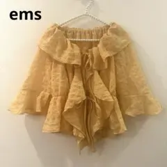 ems excite エムズエキサイト　前開きフリルブラウス