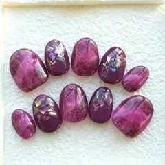 ニュアンスネイル パープル系 ベリーショート