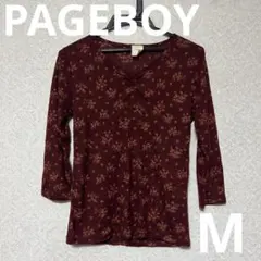 PAGEBOY 花柄　Vネック　七分袖　トップス　Mサイズ