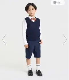 コムサイズム　TRトロピカル ハーフパンツ　ネイビー　スーツ　入学　卒園