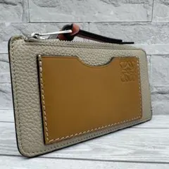 【極美品】ロエベ　フラグメントケース　アナグラム　ベージュ　レザー