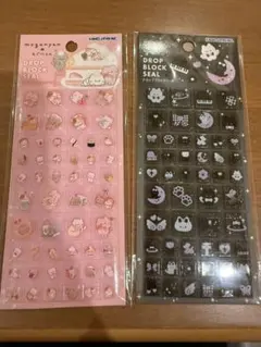 ドロップブロックシール　もぐにゃん・くろいろドロップの2種　タイルシール