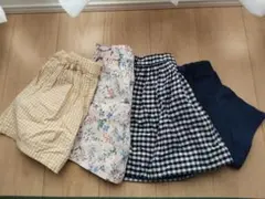 女の子♥130夏キュロット・スカート・ズボン計4着セット【まとめ売り】
