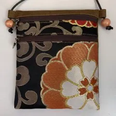 古布酒袋×型染　ショルダーバッグ　ハンドメイド　時代物 ご注文 古布型染と酒袋のショルダーバッグ ハンドメイド