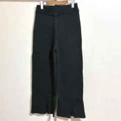 ★☆andme☆前スリット入りリブニットパンツ