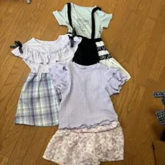 130と120キッズ服 4点セット フリル・チェック柄　おまとめ