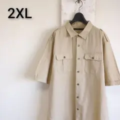 SEANJOHN ショーンジョン　サファリシャツ　半袖シャツ　ベージュ　2XL