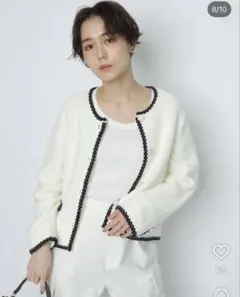 Arpege story 配色ツイード　ニットジャケット