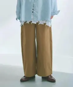 スタジオクリップstudioclipすっきりワイドストレートパンツベージュL新品