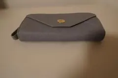 BARCOS バルコス 長財布 ラウンド型 グレー ゴールド金具