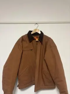 ダック地 ワークジャケット ブラウン コーデュロイ襟 Carhartt似L