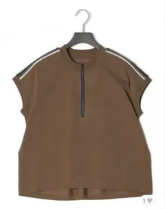 モニーレライン入りスキッパーハーフジップTシャツMONiLEのサムネイル