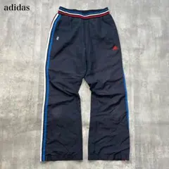 アディダス【M】トラックパンツ ジャージ ストレート 3ライン ロゴ メッシュ
