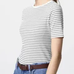 ユニクロ ストライプ 半袖 Tシャツ リブtシャツ ボーダー