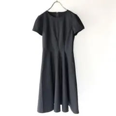 ANAYI ブラック フレア ワンピース オケージョン 結婚式 冠婚葬祭