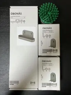 IKEA ÖBONÄS ウォールシェルフ 吸盤付き グレーグリーンのサムネイル