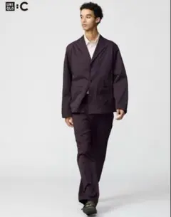 【完売品】ユニクロC ワークジャケットLイージーワークパンツM ワイン