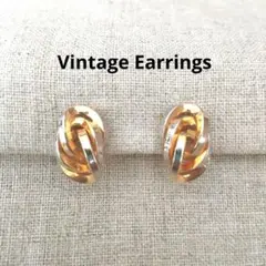 ヴィンテージ ゴールド シルバー ツイスト イヤリング レトロ アクセサリー