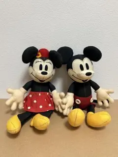 東京ディズニーランド ミッキー＆ミニー レトロ布製ぬいぐるみ レア 2体