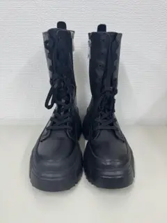 【新品】ZARAレースアップトラックソールブーツ ブラック36（AD-3）のサムネイル