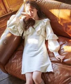 【新品未使用タグ付き】WILLSELECTION ラッフル配色ニットワンピース