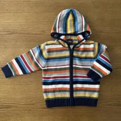 next baby マルチカラーフード付き　カーディガン 80cm 新品未使用