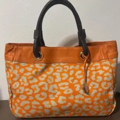 ☆開店セール☆レア品 美品 フルラ レザー×ジャガード レオパード ロゴバッグ⑧