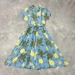 インゲボルグ 花柄 ロングワンピース ベルテッド パールボタン - メルカリ