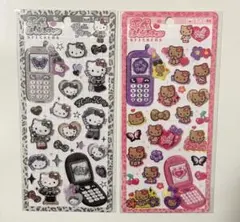 平成はっぴーフォン ２枚セット　日焼けキティ　白黒ギャルキティ
