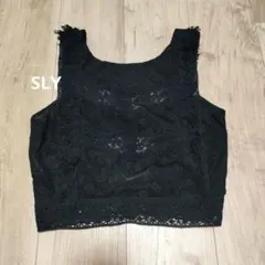 SLY 黒 レース フリンジ付き キャミソールのサムネイル