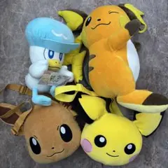 ポケモン ぬいぐるみ、ぬいぐるみバッグ　まとめ売り４点セット