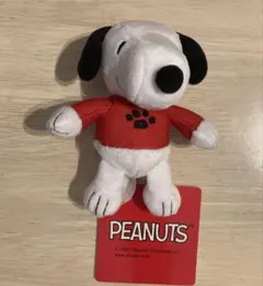 タグ付き スヌーピー マスコット ぬいぐるみ スポーティー Tシャツ 赤