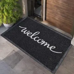 玄関マット 屋外 泥落とし Welcome おしゃれ 北欧風 防汚 ドアマット
